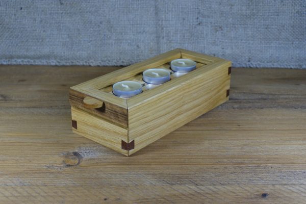 Reversible Lid Wooden Tea Light Display